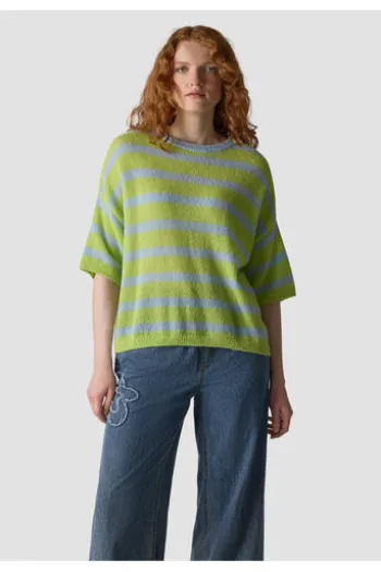 LECOMTE Pullover limette gestreift 3/4-Arm