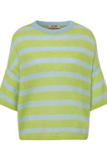 LECOMTE Pullover limette gestreift 3/4-Arm