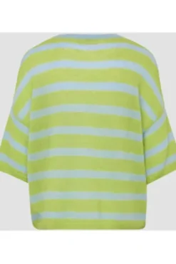 LECOMTE Pullover limette gestreift 3/4-Arm