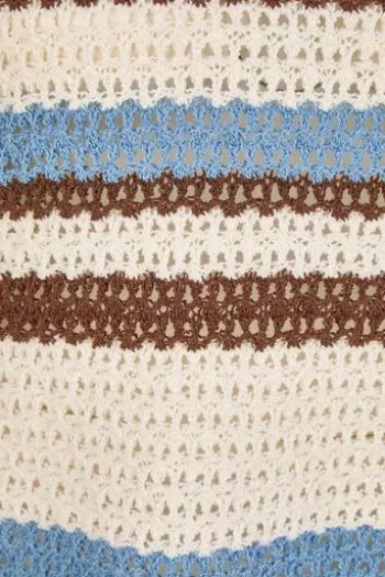 LECOMTE Pullover macadamia gestreift