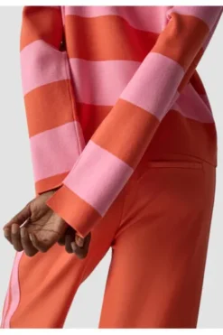 LECOMTE Pullover rosa gestreift