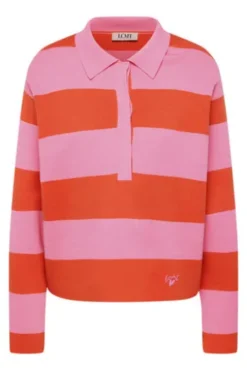 LECOMTE Pullover rosa gestreift