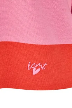 LECOMTE Pullover rosa gestreift