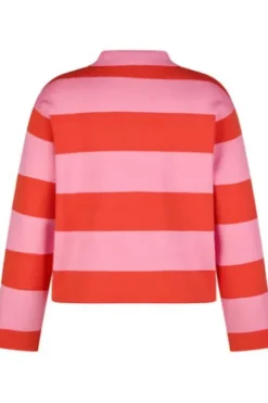LECOMTE Pullover rosa gestreift