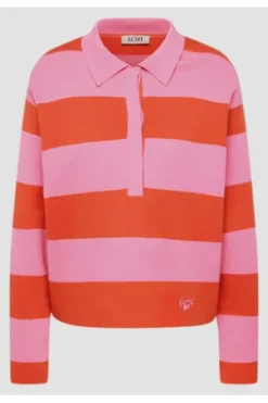 LECOMTE Pullover rosa gestreift