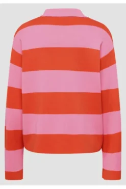 LECOMTE Pullover rosa gestreift