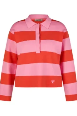 LECOMTE Pullover rosa gestreift