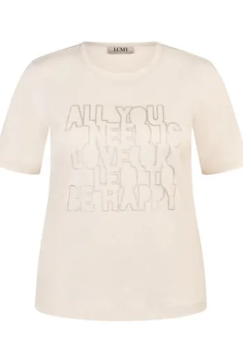 LECOMTE Shirt elfenbein Kurzarm