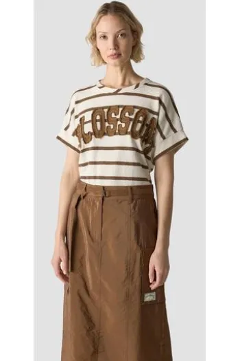 LECOMTE Shirt nougat gestreift