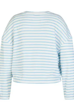 LECOMTE Sweatshirt lichtblau gestreift
