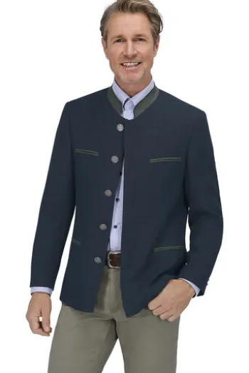 LODENFREY Janker Bergland marine Mit Leinen