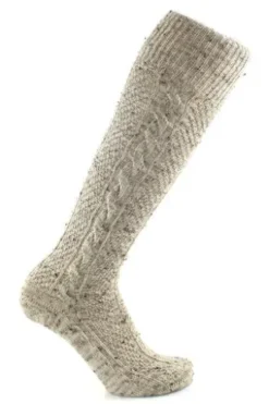 LUISE STEINER Kniestrumpf melange beige einfarbig