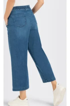 MAC JEANS - CULOTTE, Super soft summer denim blau