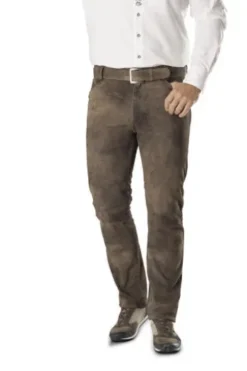 MADDOX Leder-Hose braun