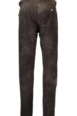 MADDOX Leder-Hose dunkelbraun Ziegenveloursleder