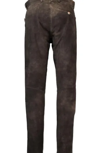 MADDOX Leder-Hose dunkelbraun Ziegenveloursleder