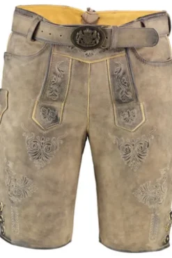 MADDOX Leder Shorts Ammersee staub einfarbig