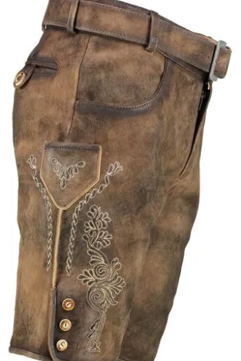 MADDOX Leder-Shorts Elm kastanie Ziegenveloursleder