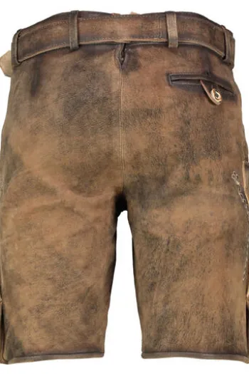MADDOX Leder-Shorts Elm kastanie Ziegenveloursleder