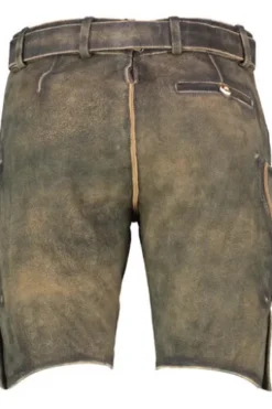 MADDOX Leder Shorts German braun einfarbig