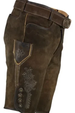 MADDOX Leder Shorts nuss
