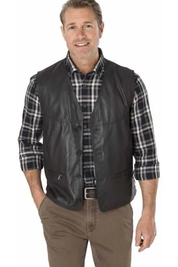 MADDOX Leder-Weste texasbraun Lammnappaleder