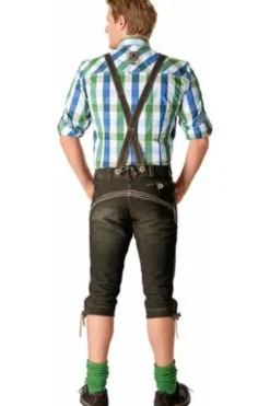 MADDOX Wildbock Lederkniebundhose dunkelbraun