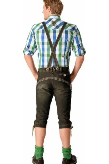 MADDOX Wildbock Lederkniebundhose dunkelbraun