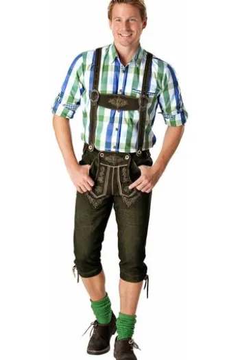 MADDOX Wildbock Lederkniebundhose dunkelbraun