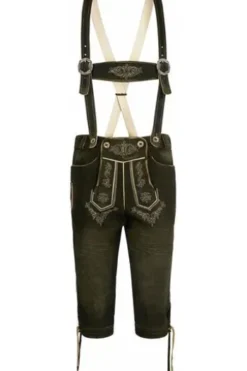 MADDOX Wildbock Lederkniebundhose dunkelbraun