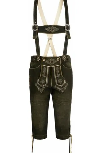 MADDOX Wildbock Lederkniebundhose dunkelbraun