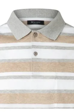 MAERZ Polo-Shirt frappuccino gestreift Regular Fit