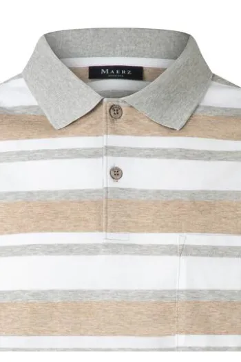 MAERZ Polo-Shirt frappuccino gestreift Regular Fit