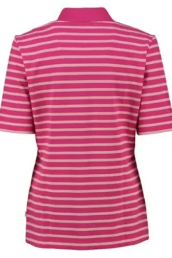 MAERZ Polo-Shirt pink gestreift in Piqué-Qualität
