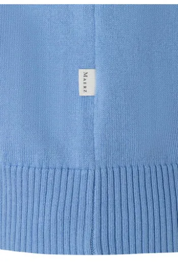 MAERZ Pullover endless sky- hellblau Kurzarm in Organic-Baumwoll-Qualität