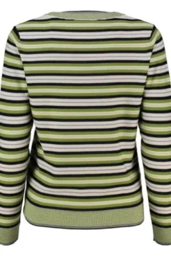 MAERZ Pullover lemon gestreift im feinen Linksstrick
