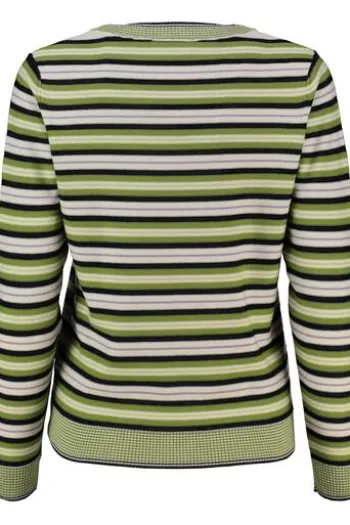 MAERZ Pullover lemon gestreift im feinen Linksstrick