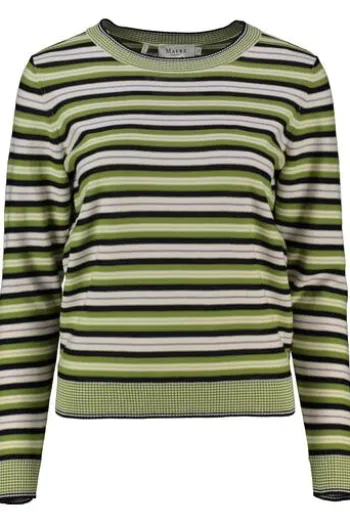 MAERZ Pullover lemon gestreift im feinen Linksstrick