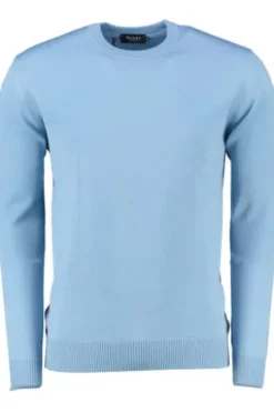 MAERZ Rundhals Pullover hellblau extra feine Merinowolle