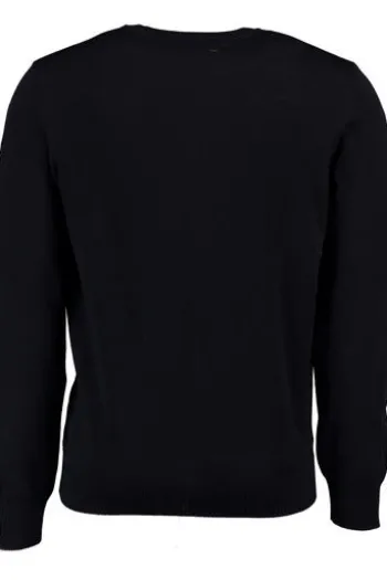 MAERZ Rundhals Pullover marine extra feine Merinowolle