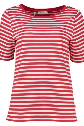 MAERZ Shirt rot gestreift in softer Baumwoll-Mixqualität