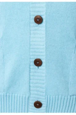 MAERZ Strickjacke hellblau aus hochwertiger Merinowolle