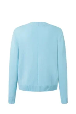 MAERZ Strickjacke hellblau aus hochwertiger Merinowolle