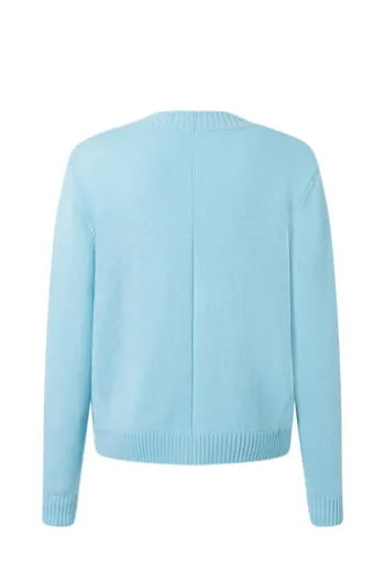 MAERZ Strickjacke hellblau aus hochwertiger Merinowolle