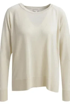 Milano Italy Pullover with roundneck and raglan 1/1 sleeves cream