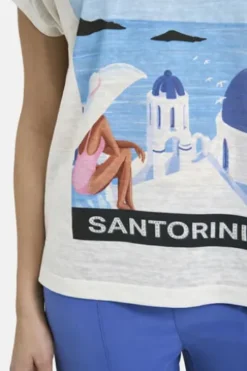 Milano Italy Shirt w oversized shoulder + roundneck and Artwork offwhite