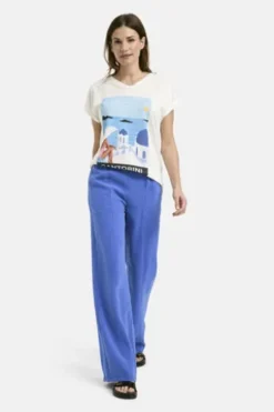 Milano Italy Shirt w oversized shoulder + roundneck and Artwork offwhite