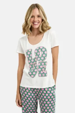 Milano Italy T-shirt with roundneck and Artwork offwhite