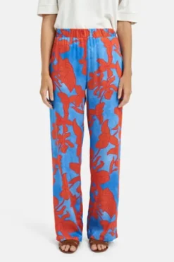 Milano Italy wideleg pants with elastic waist santorini print