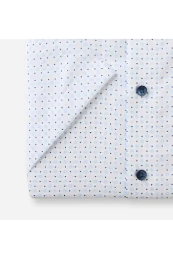 OLYMP Business Hemd Luxor rose geblümt Modern Fit Kurzarm